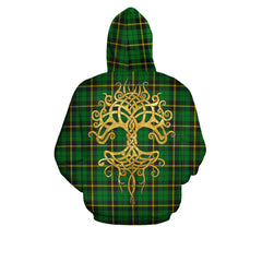 Wallace Hunting - Green Tartan Hoodie - Tree Of Life