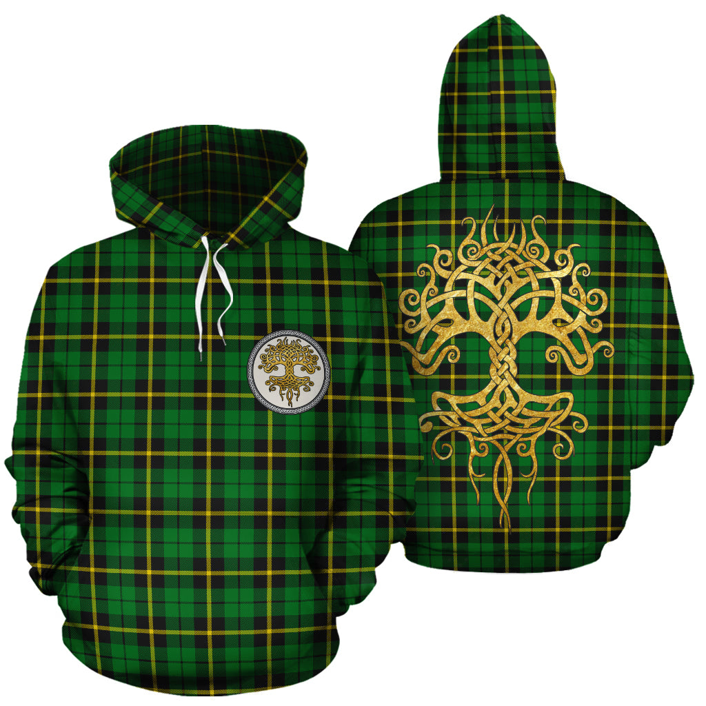 Wallace Hunting - Green Tartan Hoodie - Tree Of Life