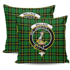 Scottish Wallace Hunting - Green Tartan Crest Pillow Cover - Tartan Cushion Cover