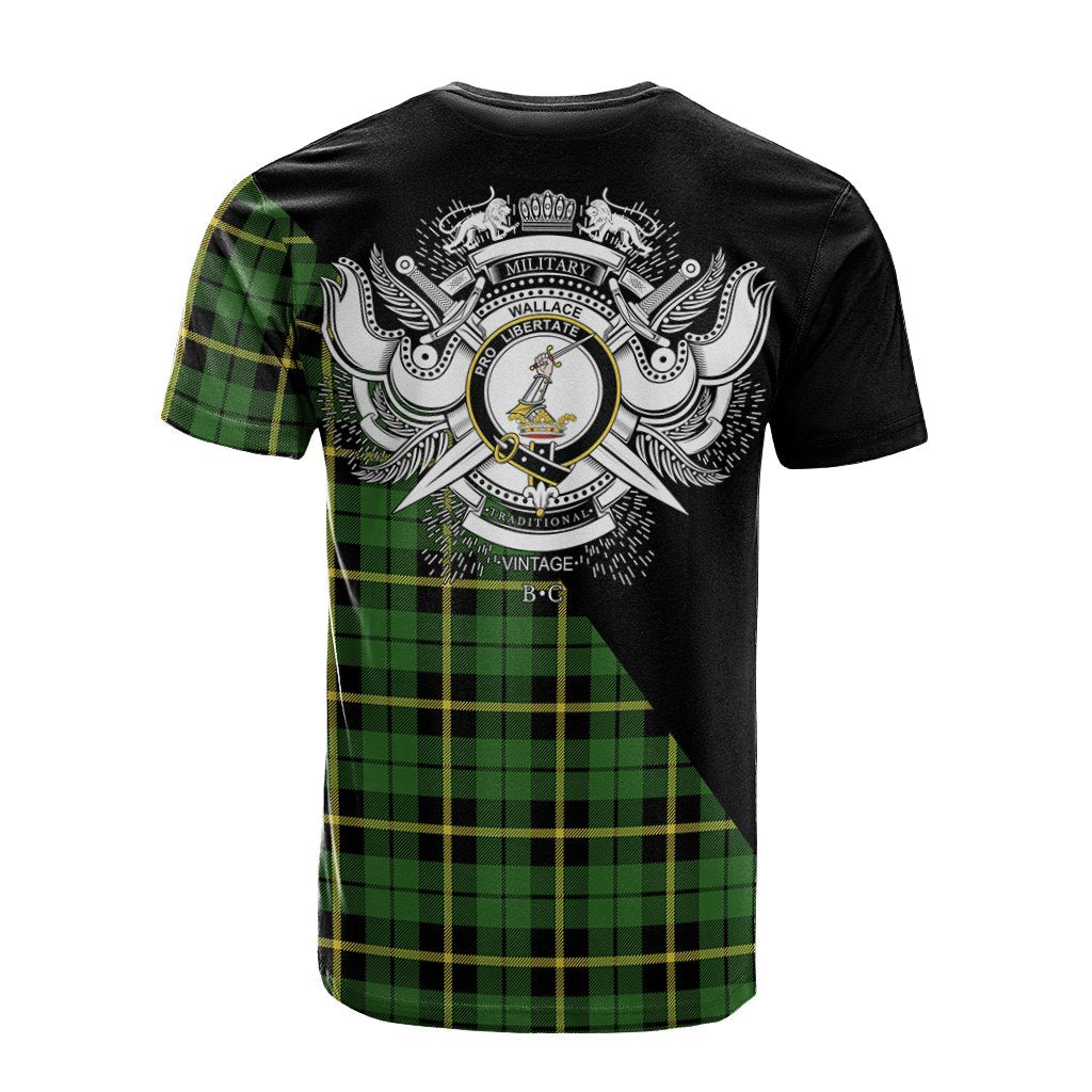 Wallace Hunting Green Tartan - Military T-Shirt