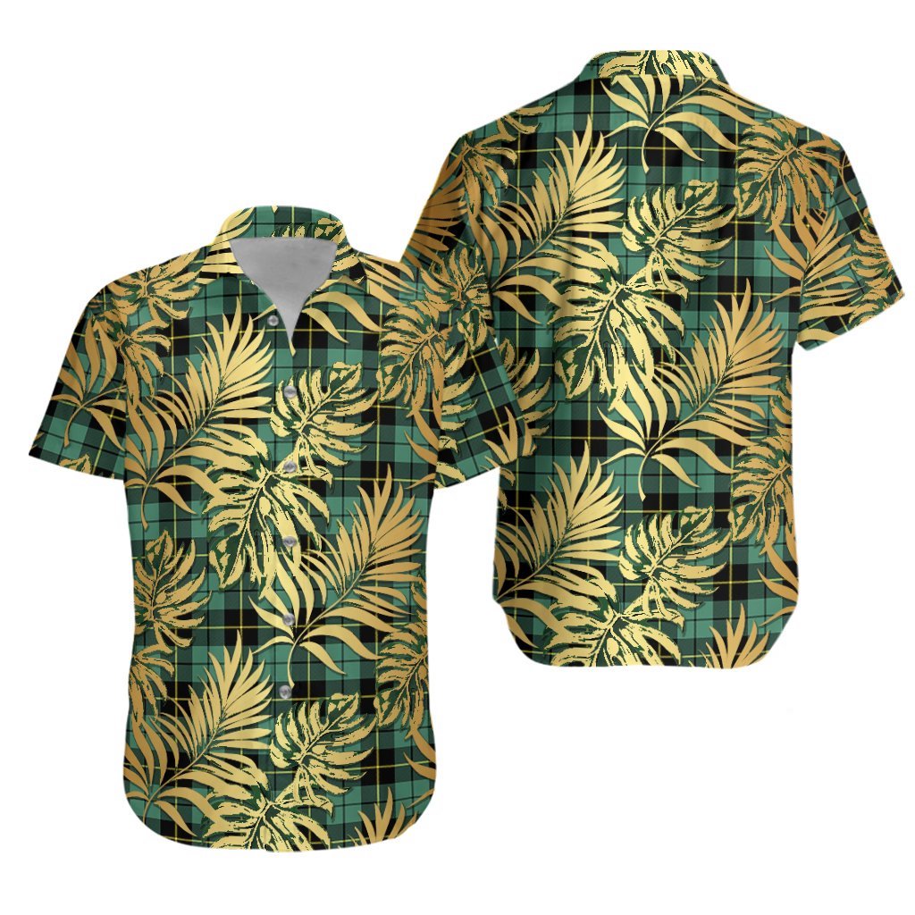 Wallace Hunting Ancient Tartan Vintage Leaves Hawaiian Shirt