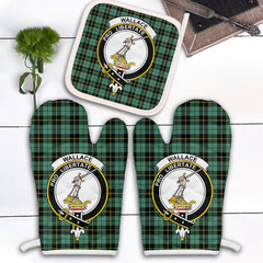 Wallace Hunting Ancient Tartan Crest Oven Mitt And Pot Holder (2 Oven Mitts + 1 Pot Holder)