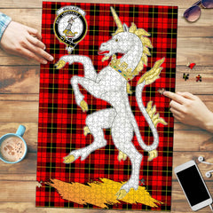 Wallace Hunting Red Tartan Crest Unicorn Scotland Jigsaw Puzzles