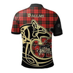 Wallace Weathered Tartan Polo Shirt Viking Wolf