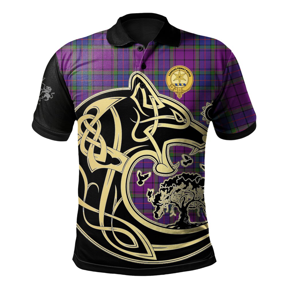 Wardlaw Modern Tartan Polo Shirt Viking Wolf