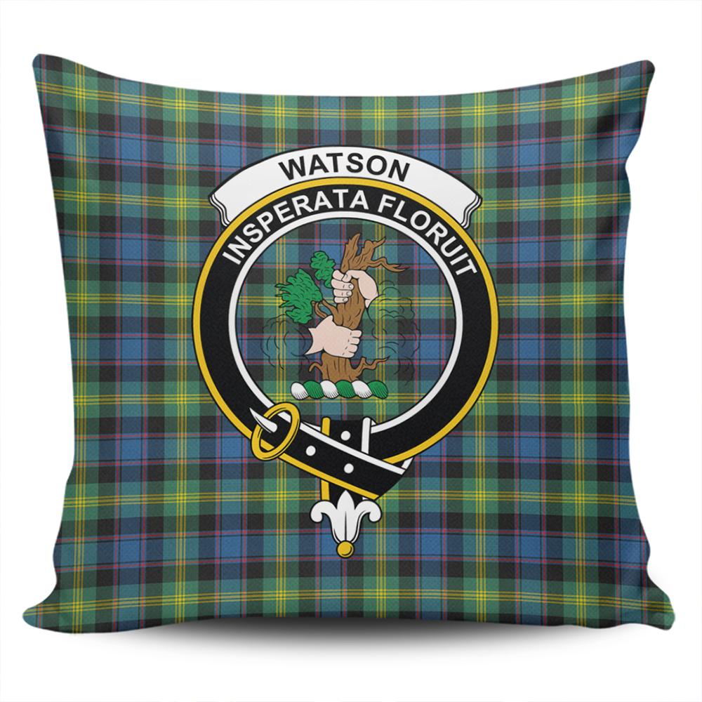 Scottish Watson Ancient Tartan Crest Pillow Cover - Tartan Cushion Cover