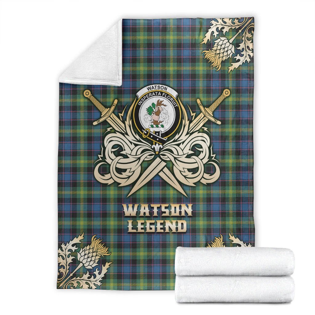 Watson Ancient Tartan Gold Courage Symbol Blanket