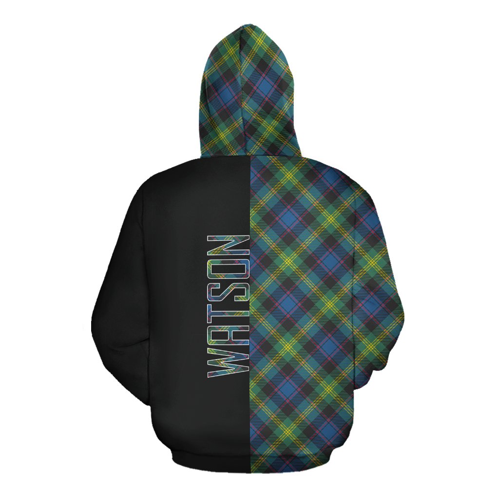 Watson Ancient Tartan Hoodie Half of Me - Cross Style