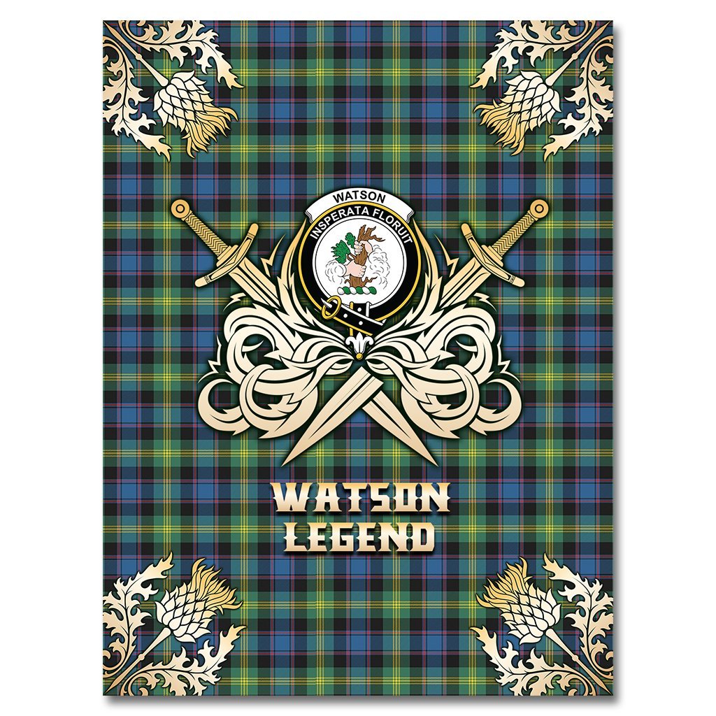 Watson Ancient Tartan Gold Courage Symbol Blanket