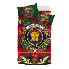 Wauchope Tartan Crest Bedding Set - Golden Thistle Style