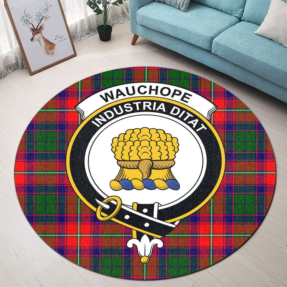 Wauchope Tartan Crest Round Rug