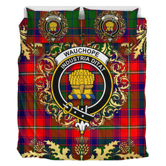 Wauchope Tartan Crest Bedding Set - Golden Thistle Style