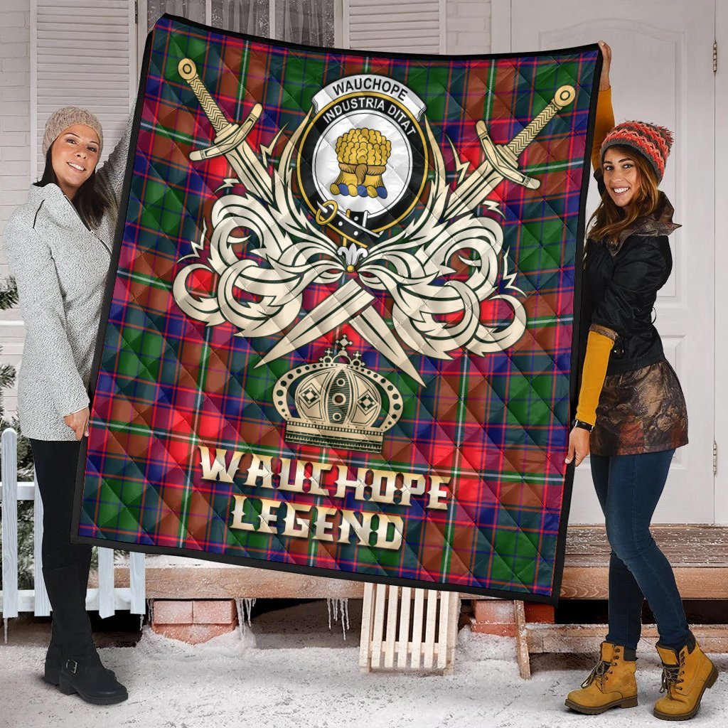 Wauchope Tartan Crest Legend Gold Royal Premium Quilt