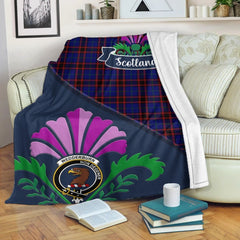 Wedderburn Tartan Crest Premium Blanket - Thistle Style