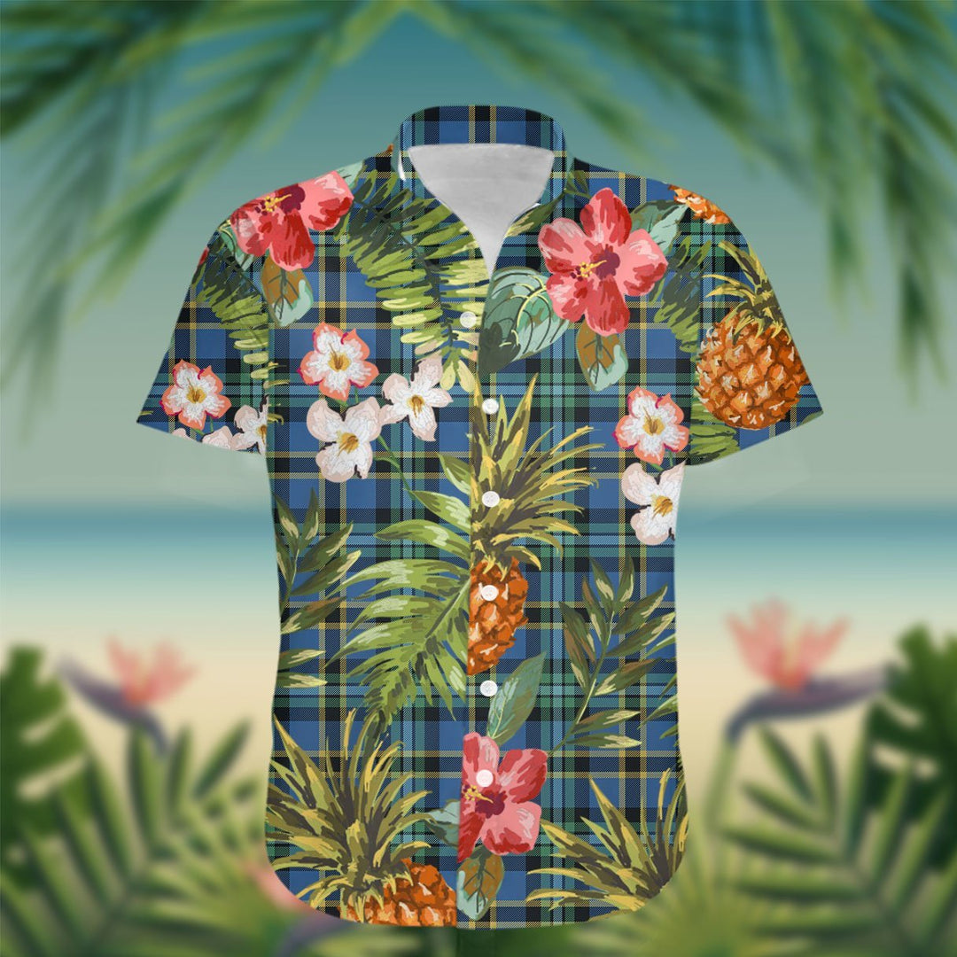 Weir Tartan Hawaiian Shirt Hibiscus, Coconut, Parrot, Pineapple - Tropical Garden Shirt