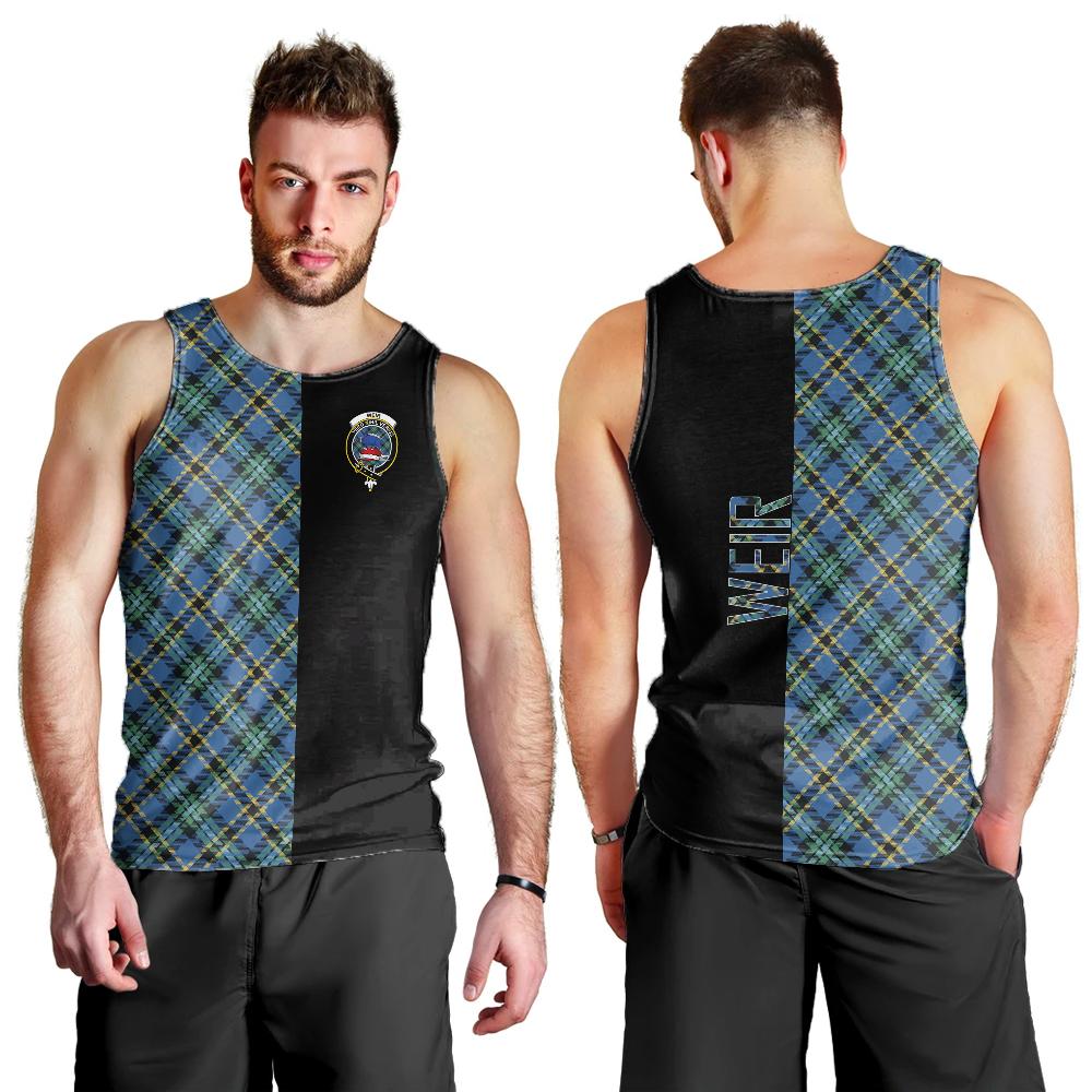 Weir Ancient Tartan Crest Men's Tank Top - Cross Style