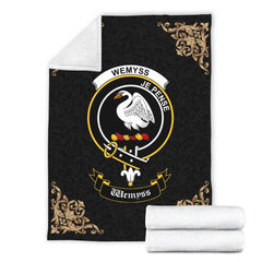 Wemyss Crest Tartan Premium Blanket Black