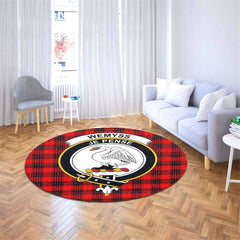 Wemyss Modern Tartan Crest Round Rug