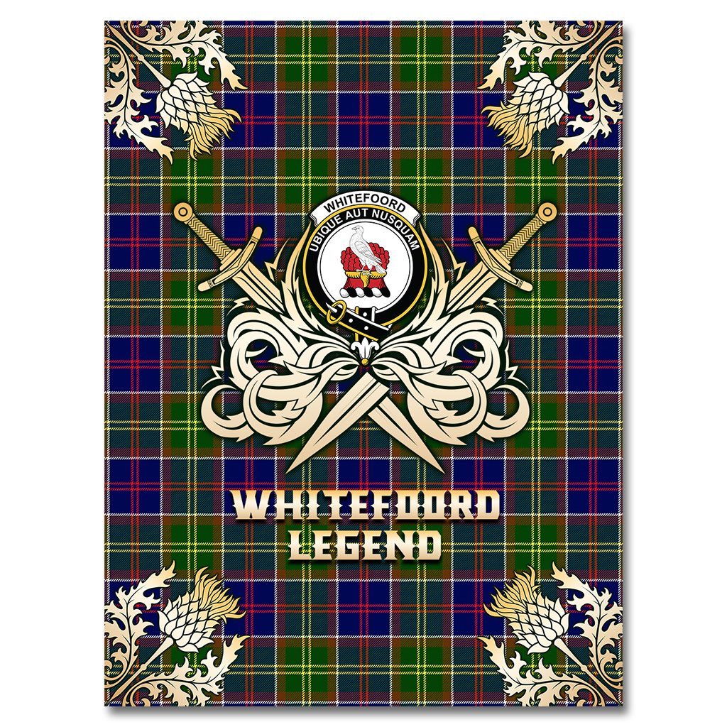 Whitefoord Modern Tartan Gold Courage Symbol Blanket