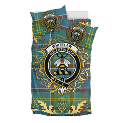 Whitelaw Tartan Crest Bedding Set - Golden Thistle Style