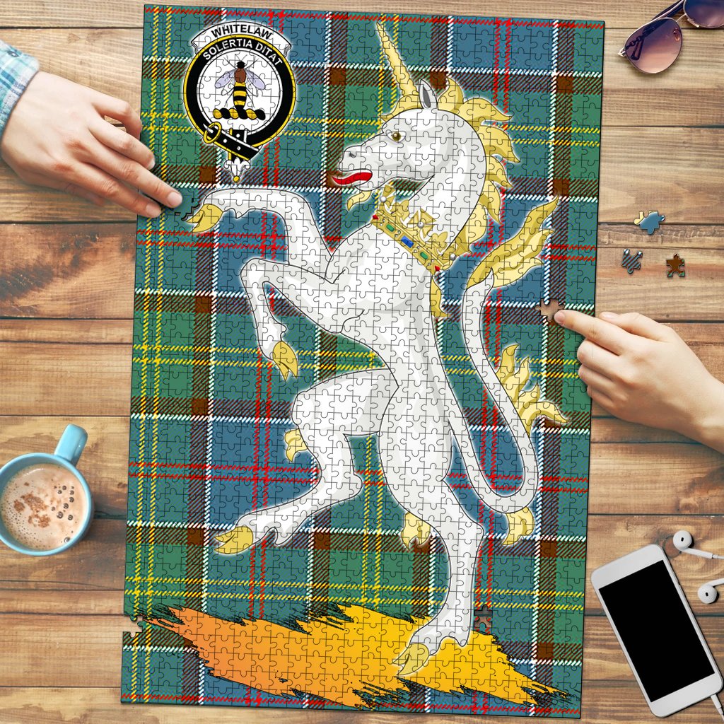 Whitelaw Tartan Crest Unicorn Scotland Jigsaw Puzzles