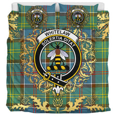 Whitelaw Tartan Crest Bedding Set - Golden Thistle Style