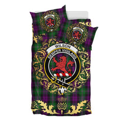 Wilson Tartan Crest Bedding Set - Golden Thistle Style