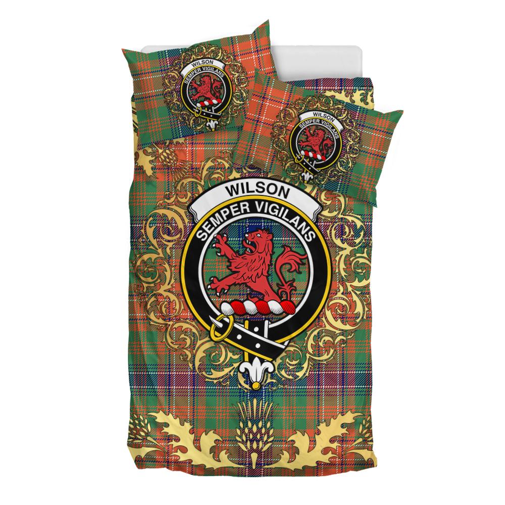 Wilson Ancient Tartan Crest Bedding Set - Golden Thistle Style