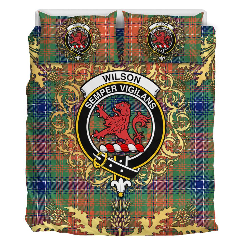 Wilson Ancient Tartan Crest Bedding Set - Golden Thistle Style