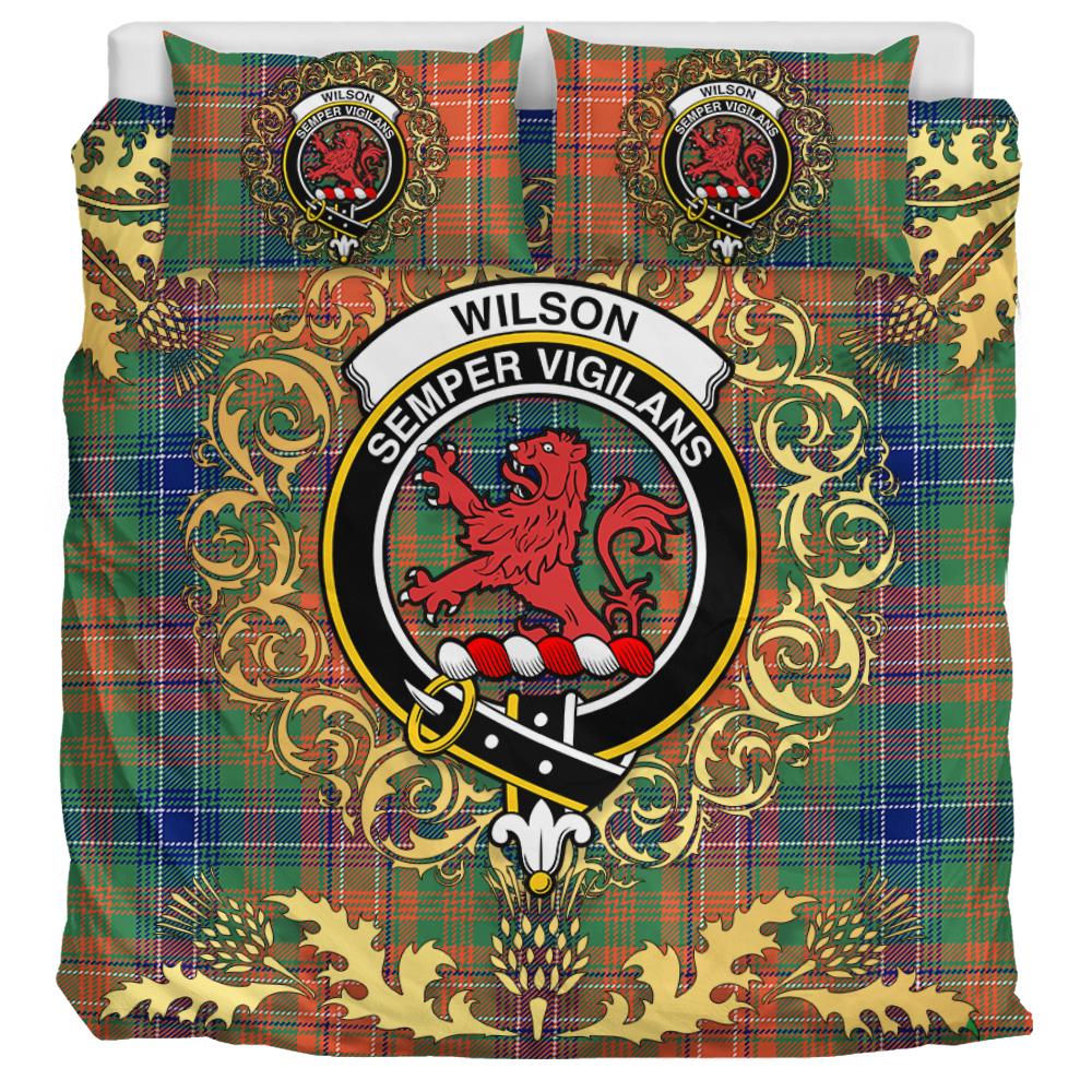 Wilson Ancient Tartan Crest Bedding Set - Golden Thistle Style