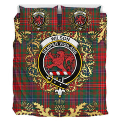 Wilson Modern Tartan Crest Bedding Set - Golden Thistle Style