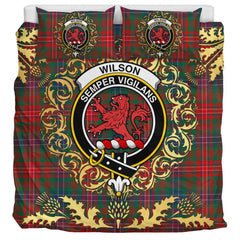 Wilson Modern Tartan Crest Bedding Set - Golden Thistle Style