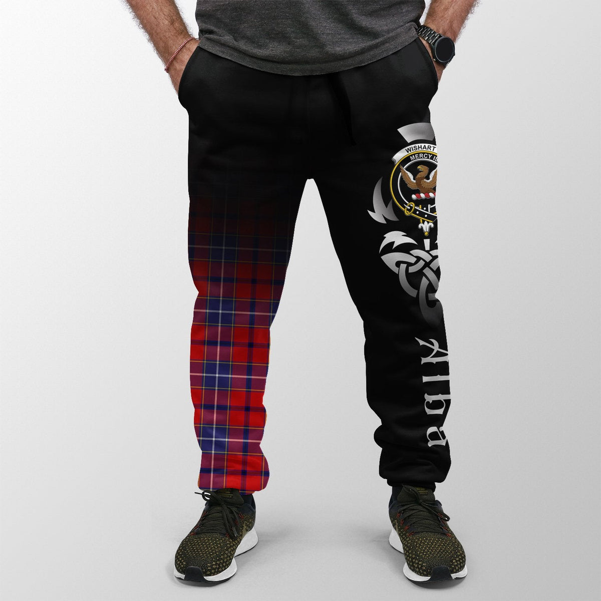 Wishart Dress Tartan Crest Jogger Sweatpants - Alba Celtic Style