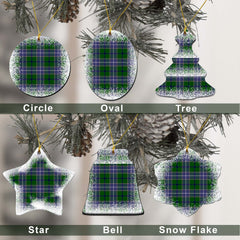 Wishart Tartan Christmas Ceramic Ornament - Snow Style