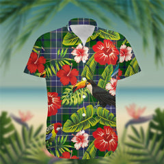 Wishart Tartan Hawaiian Shirt Hibiscus, Coconut, Parrot, Pineapple - Tropical Garden Shirt