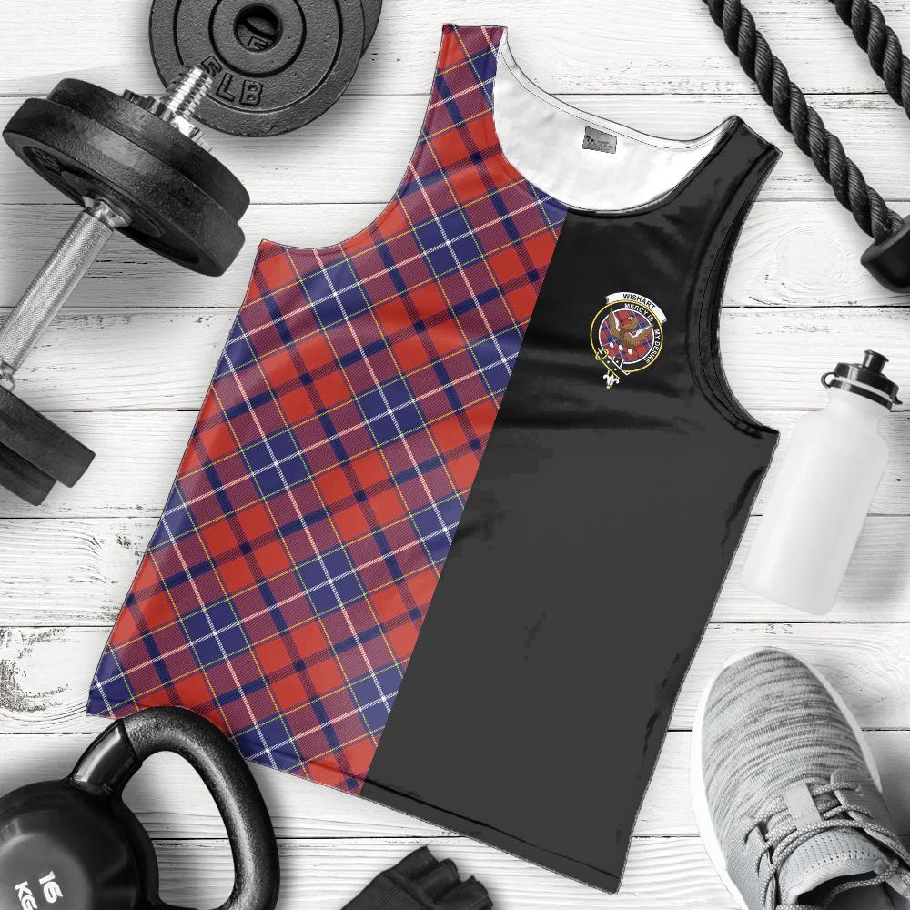 Wishart Dress Tartan Crest Men's Tank Top - Cross Style