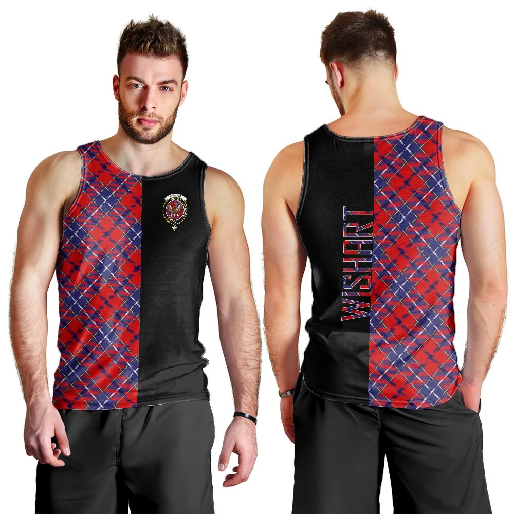 Wishart Dress Tartan Crest Men's Tank Top - Cross Style