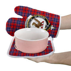 Wishart Dress Tartan Crest Oven Mitt And Pot Holder (2 Oven Mitts + 1 Pot Holder)