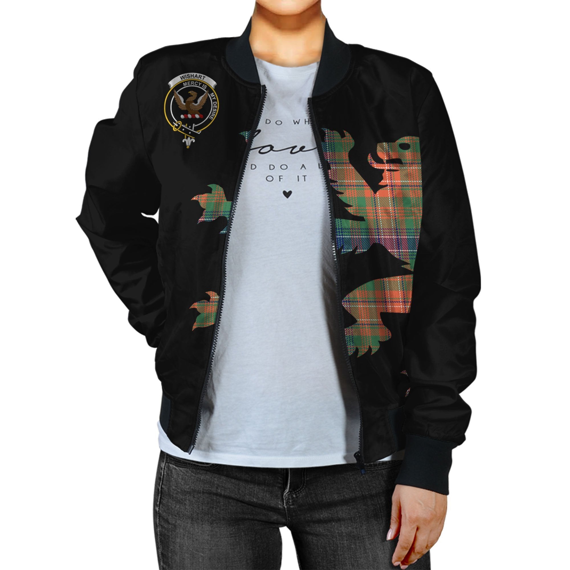 Wishart Tartan Bomber Jacket Lion & Thistle