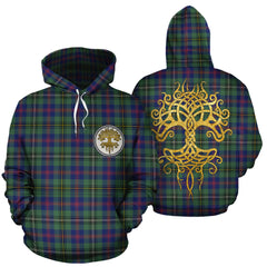 Wood Modern Tartan Hoodie - Tree Of Life