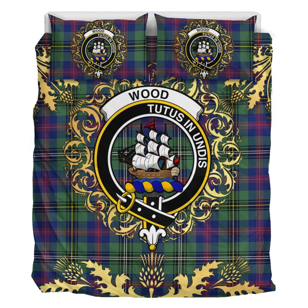 Wood Modern Tartan Crest Bedding Set - Golden Thistle Style