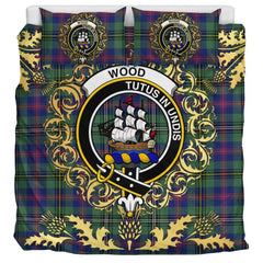 Wood Modern Tartan Crest Bedding Set - Golden Thistle Style