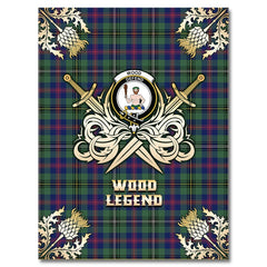 Wood Modern Tartan Gold Courage Symbol Blanket