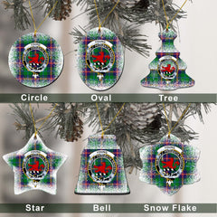 Young Tartan Christmas Ceramic Ornament - Snow Style