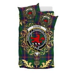 Young Tartan Crest Bedding Set - Golden Thistle Style