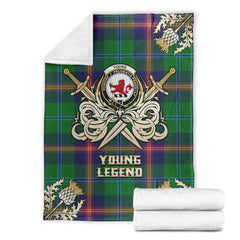 Young Modern Tartan Gold Courage Symbol Blanket