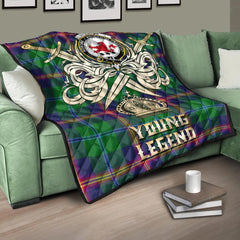 Young Modern Tartan Crest Legend Gold Royal Premium Quilt