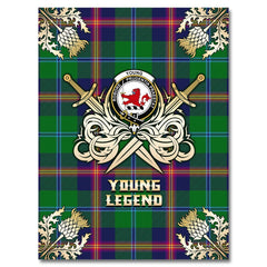 Young Modern Tartan Gold Courage Symbol Blanket