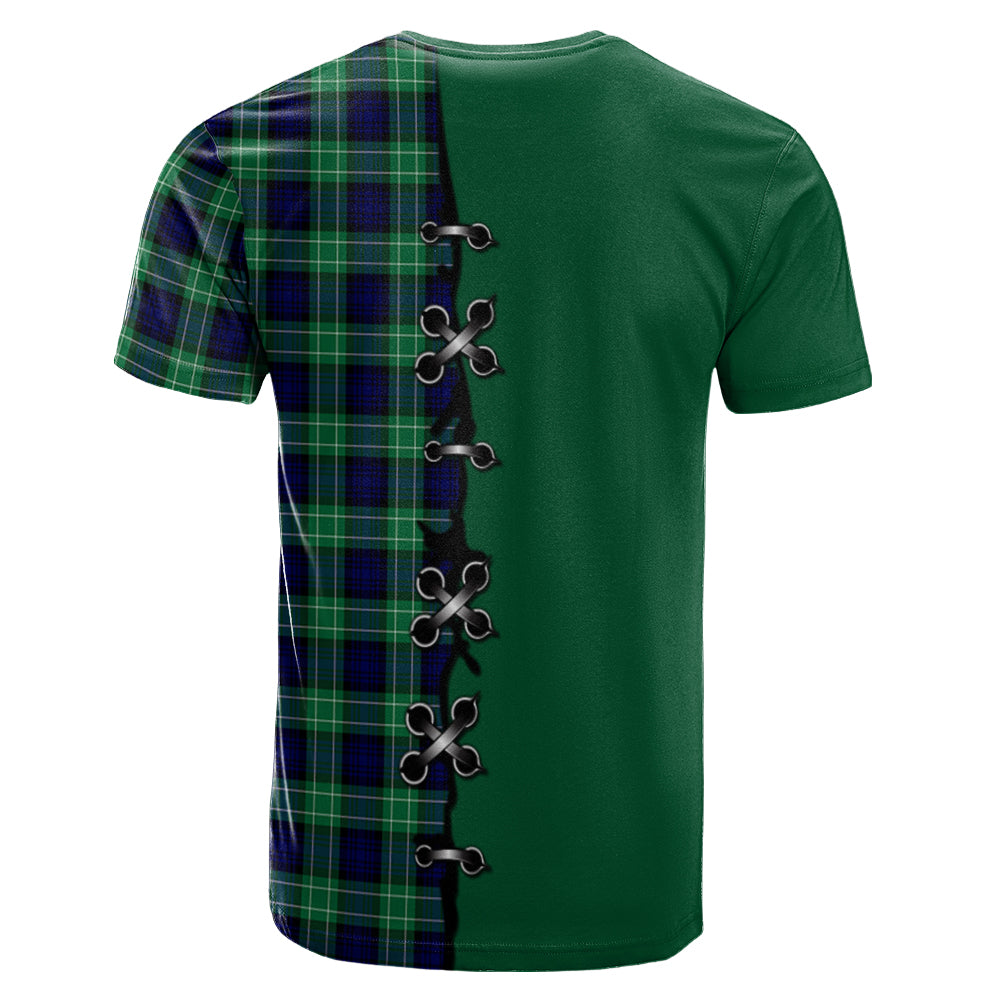 Abercrombie Tartan T-shirt - Lion Rampant And Celtic Thistle Style