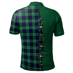 Abercrombie Tartan Polo Shirt - Lion Rampant And Celtic Thistle Style